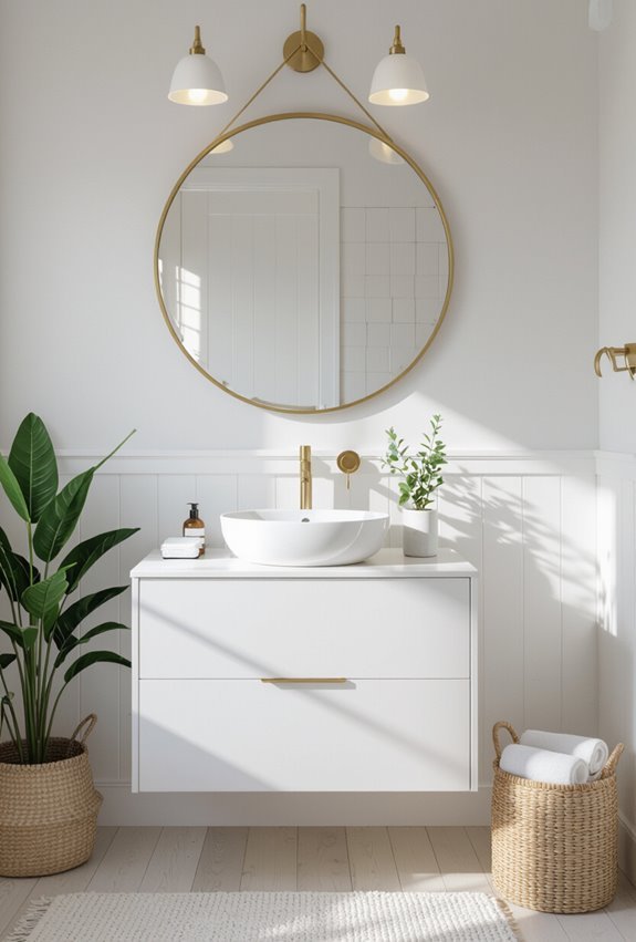 bright coastal mirrors for bathrooms