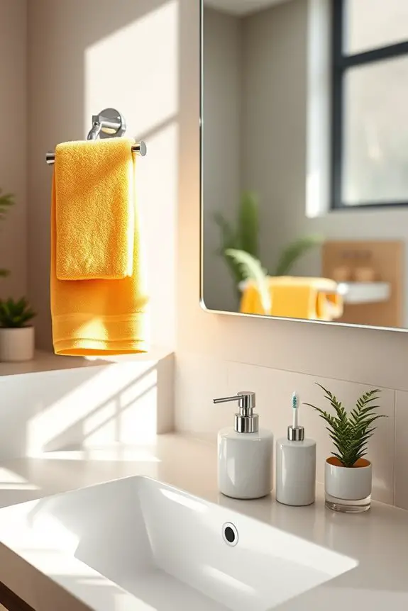 bright colorful bathroom hardware
