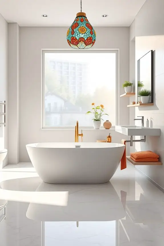 bright fixtures enhance ambiance