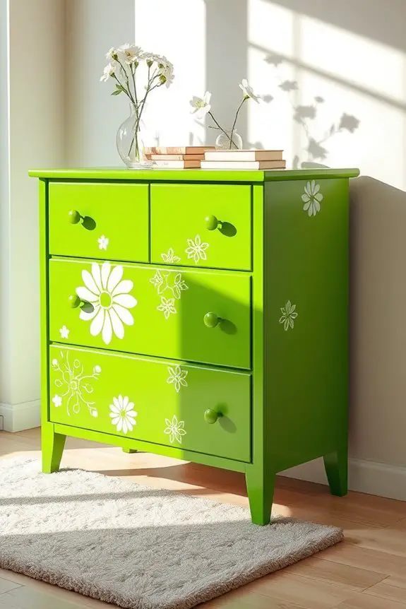 bright grass green dresser
