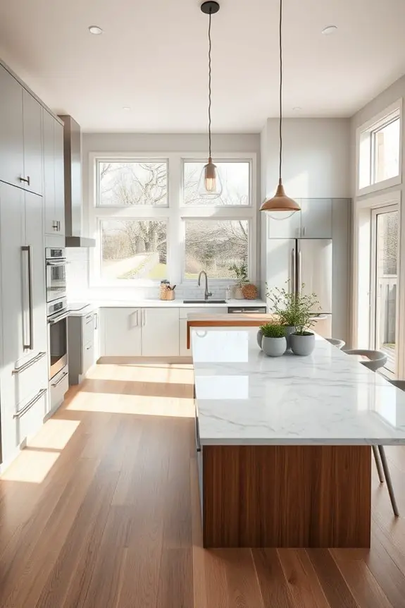 bright gray brown kitchen