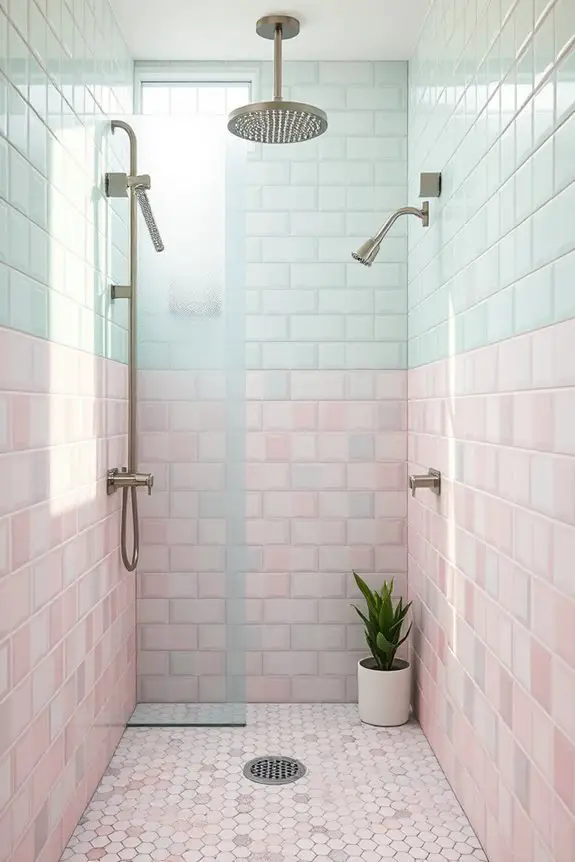 bright pastel shower oasis