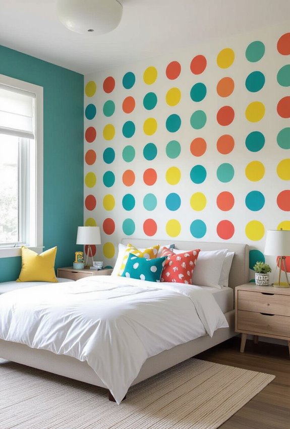 bright polka dot wall