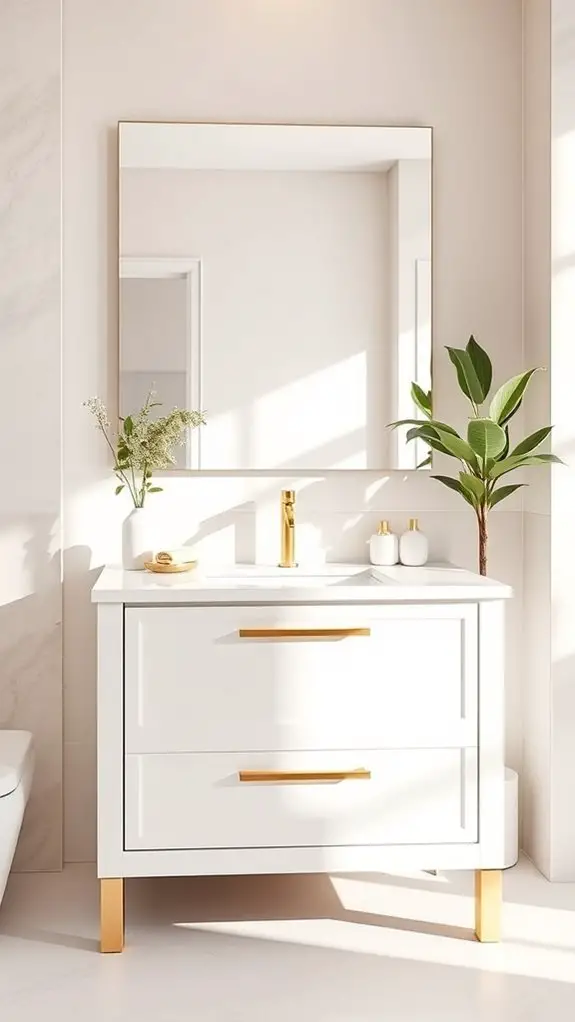 bright vanity gold fixtures