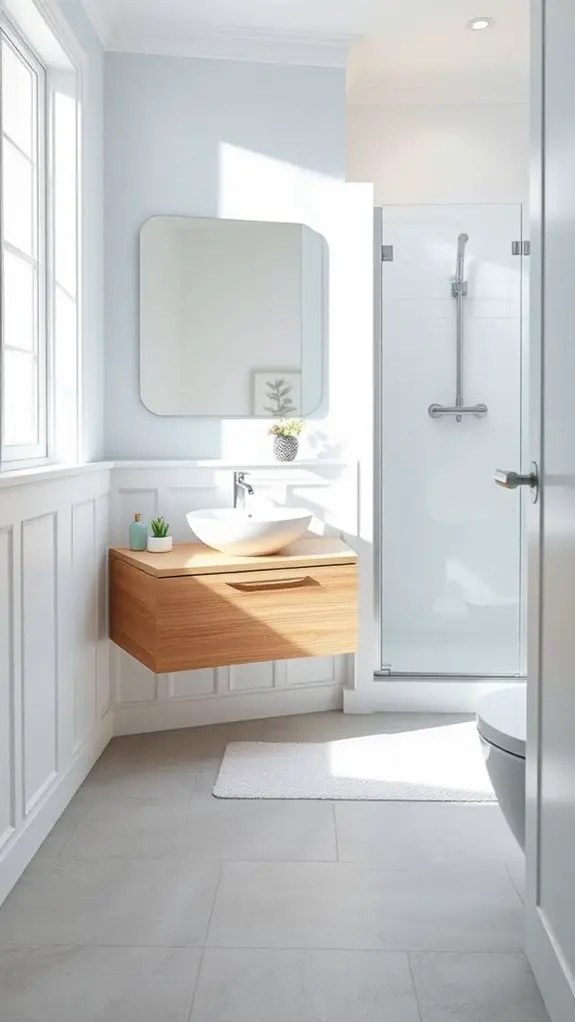 brighten small bathroom space