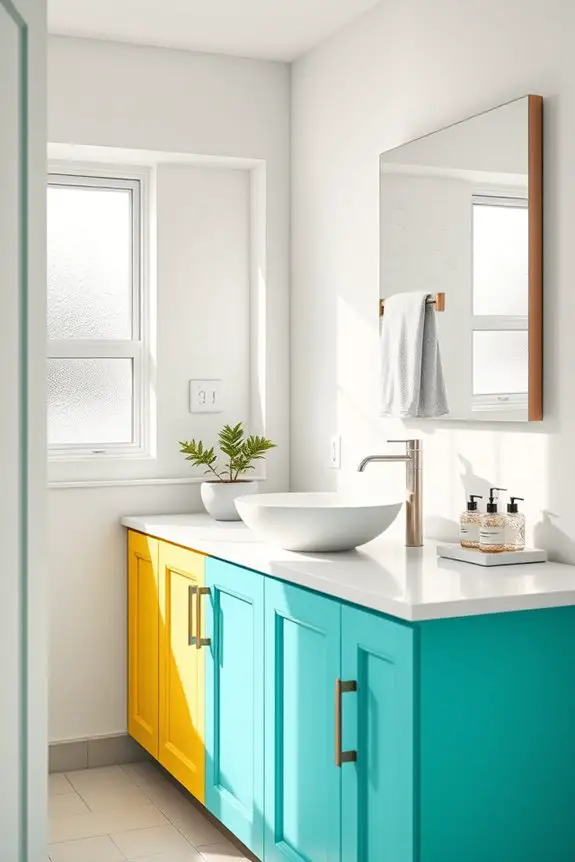 brightly colored cabinet transformations