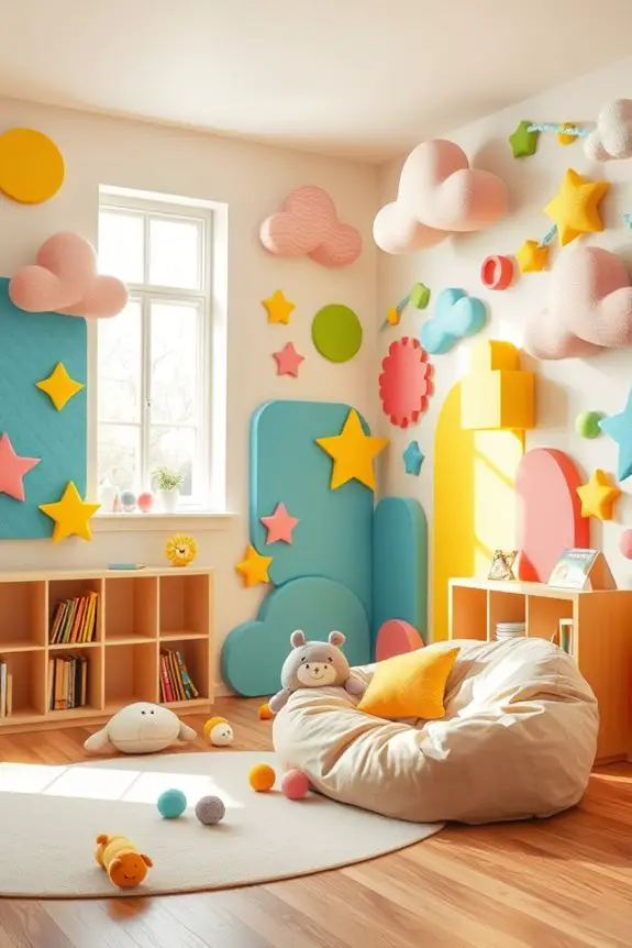 brightly colored foam panels