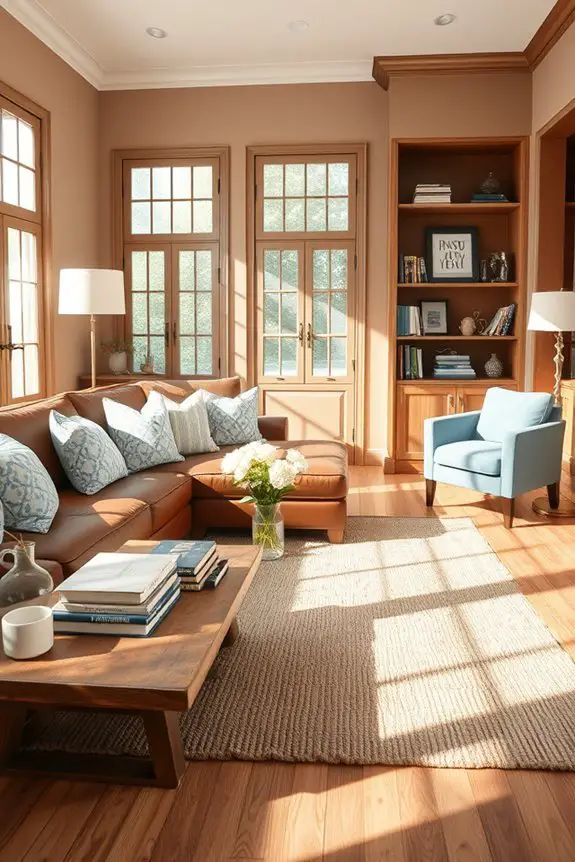 brown and blue harmony