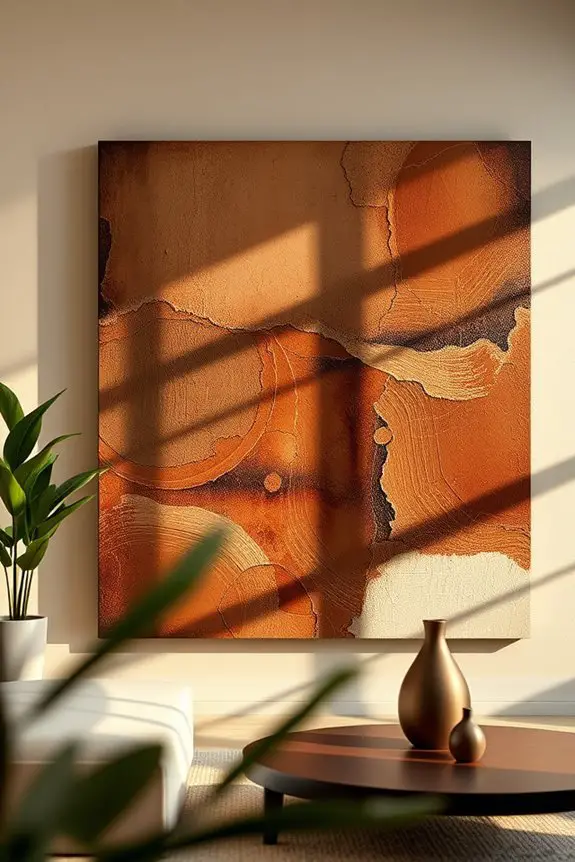 brown and copper artwork
