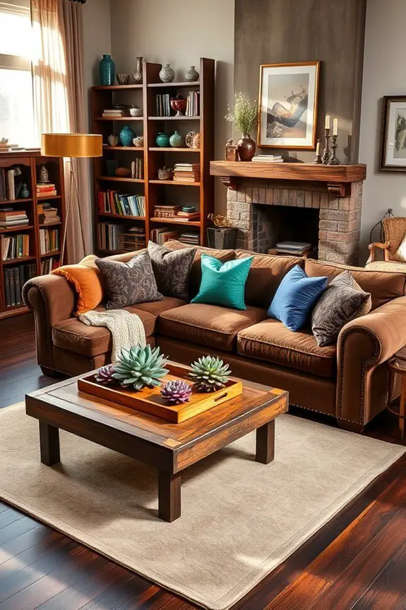 brown and jewel tones