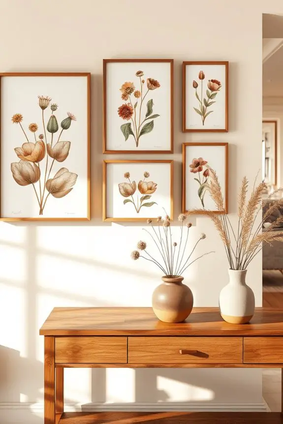 brown botanical wall art