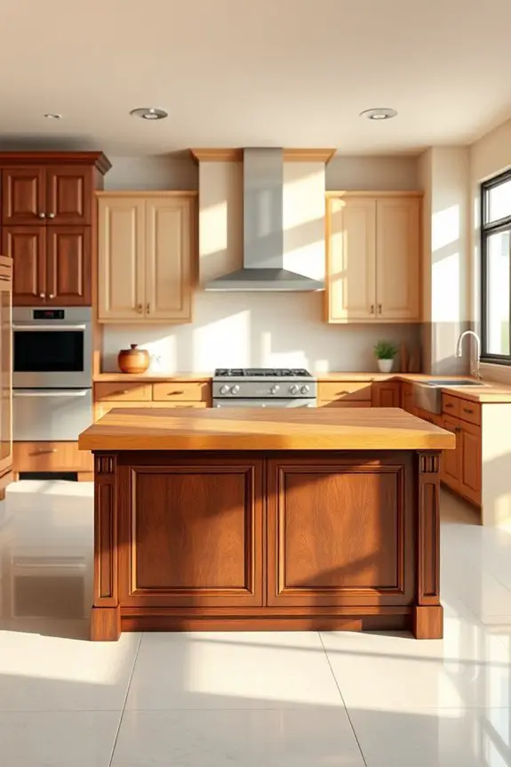 brown butcher block island
