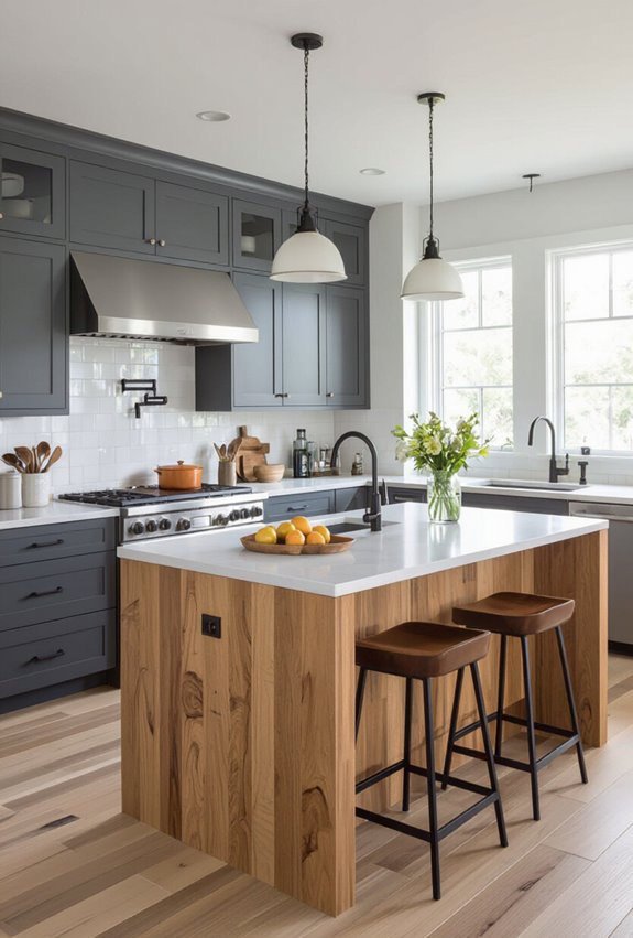 brown butcher block island