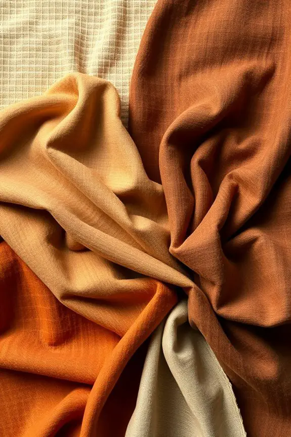 brown fabric collage art