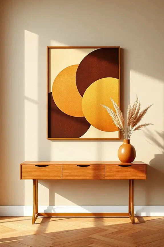 brown gold geometric decor