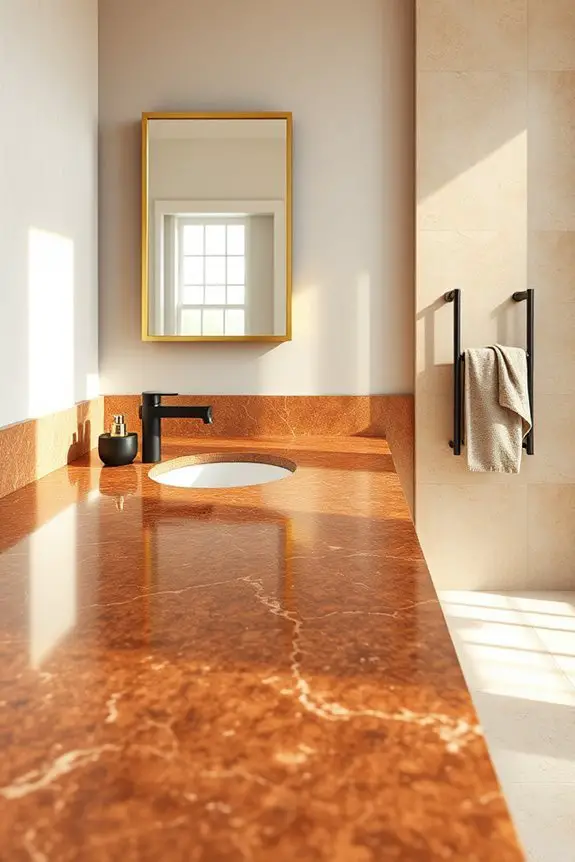brown granite meets metal