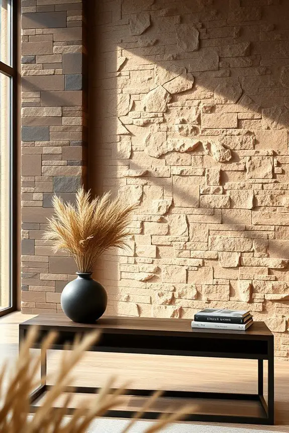 brown stone wall elegance