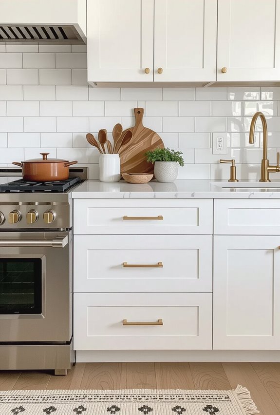 brushed gold cabinet trim