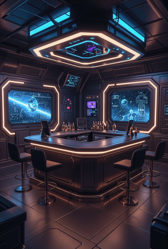 brushed steel orbital command deck