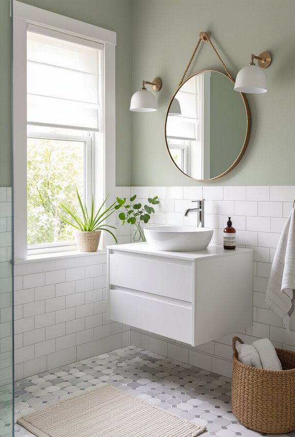 budget friendly bathroom green refresh