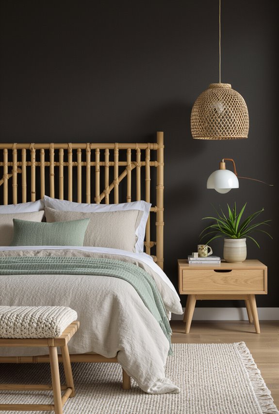 budget friendly reclaimed bamboo headboard