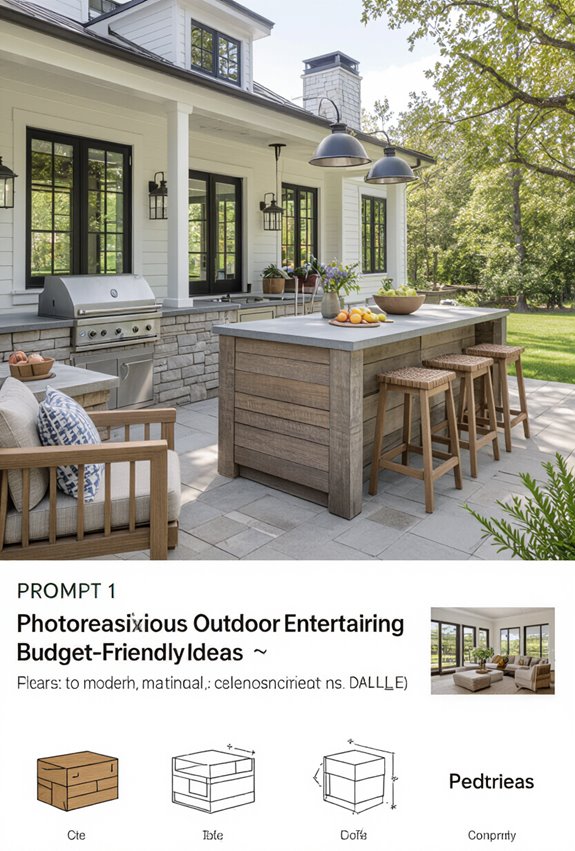 budget friendly rustic outdoor kitchen