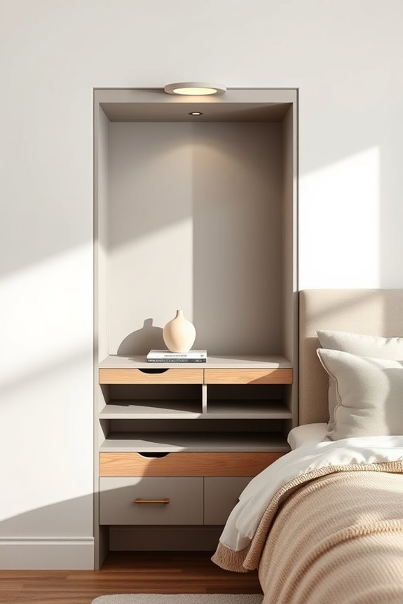 built in bedside storage solutions