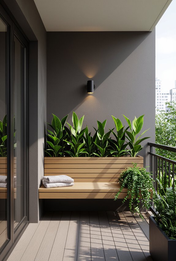 built in bench with storage