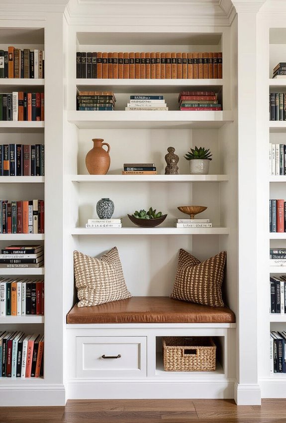 built in benches with storage