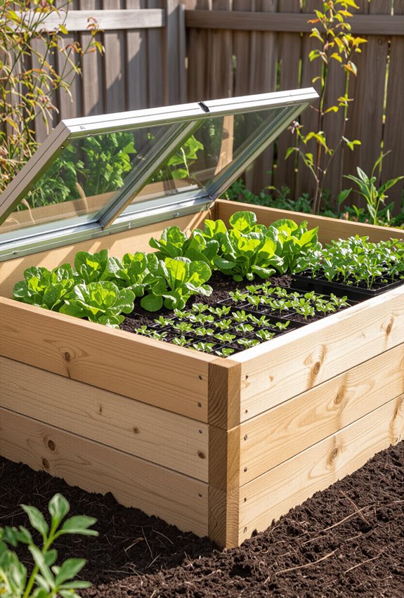 built in cold frame beds
