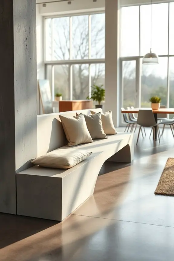 built in concrete seating design
