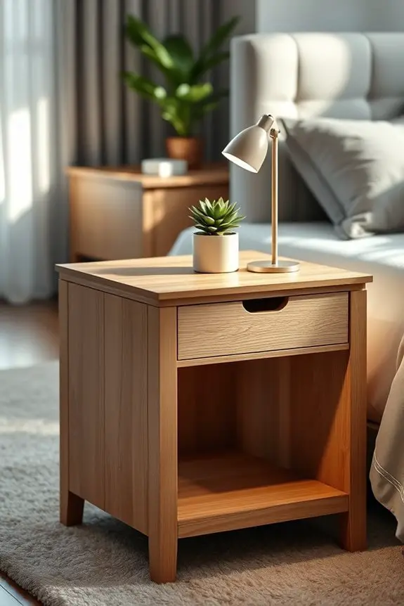 built in lighting nightstand upgrade