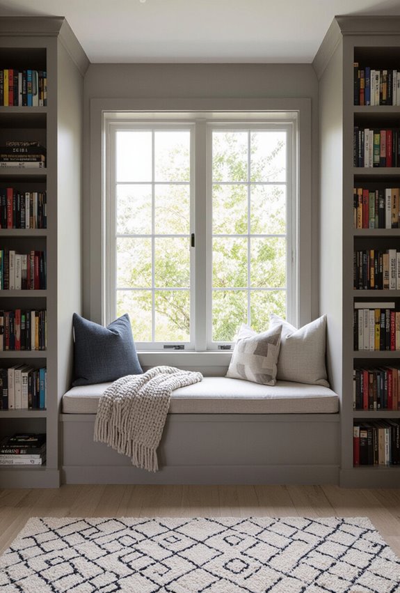 built in window seat reading storage