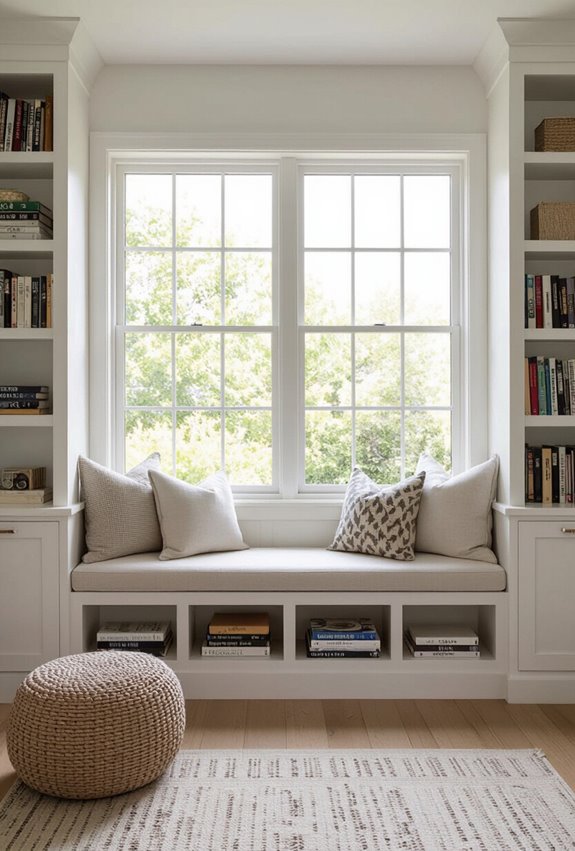 built in window seat storage