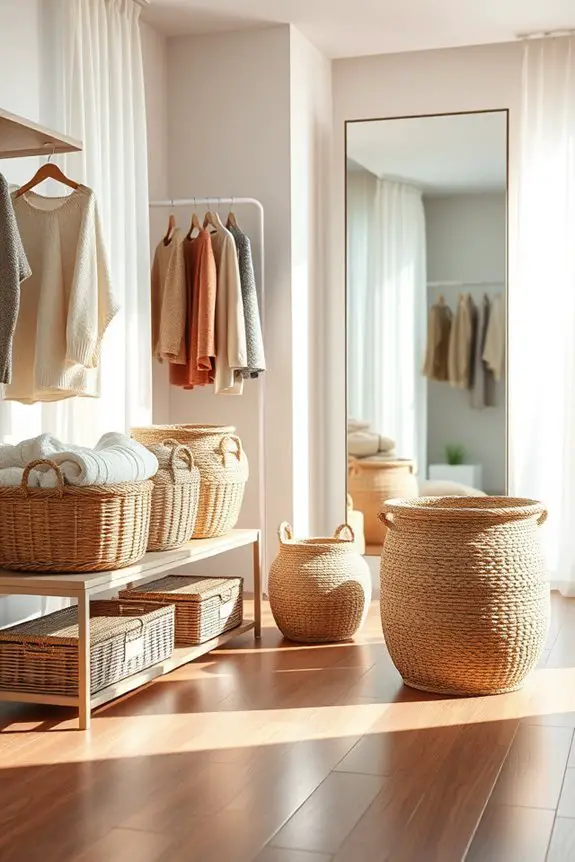 bulk storage with baskets