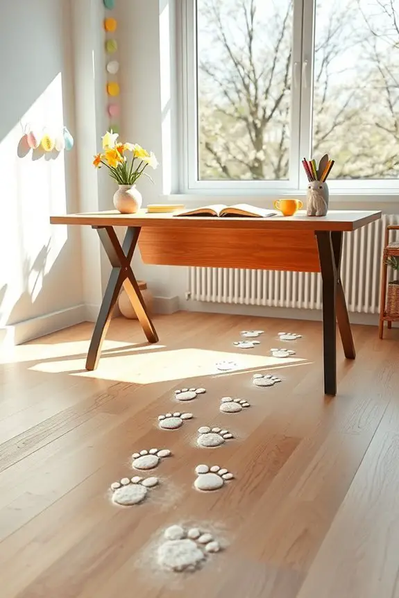 bunny footprint decoration trail