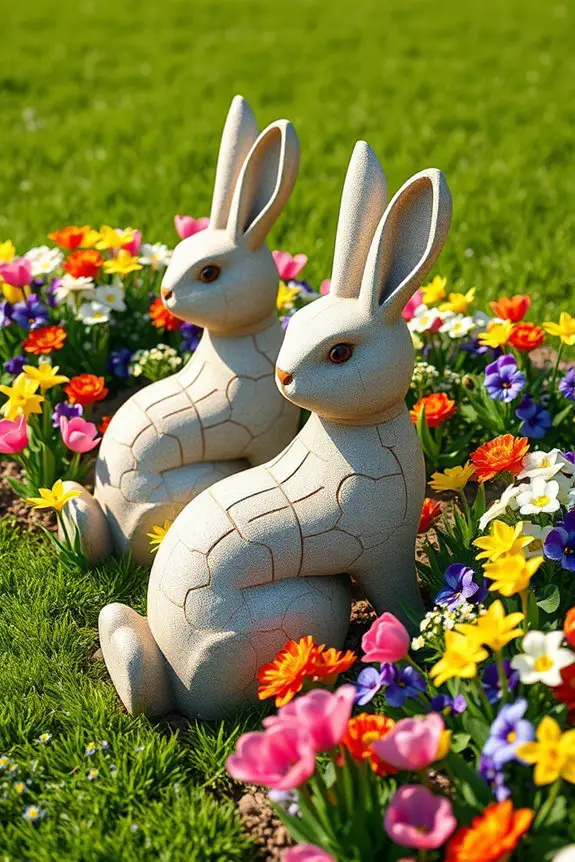 bunny shaped flower bed borders