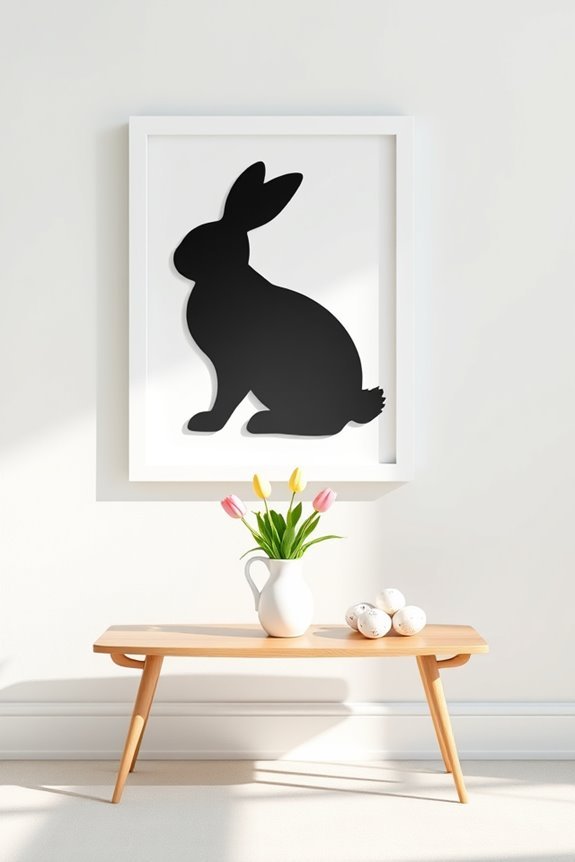 bunny silhouette wall art