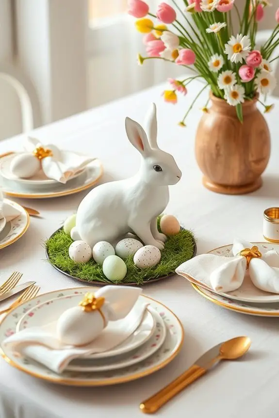 bunny themed festive table settings