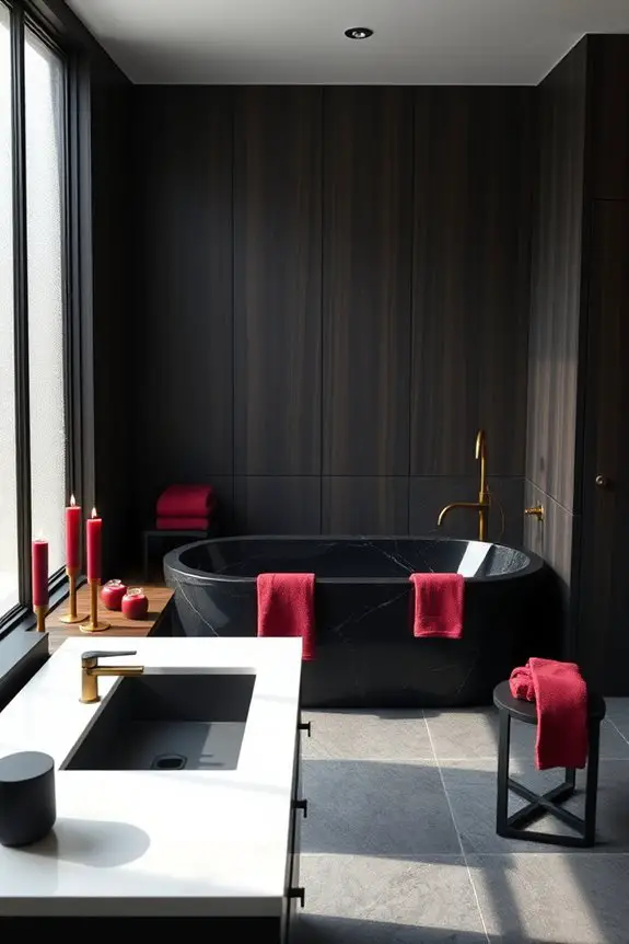 burgundy accents enhance elegance