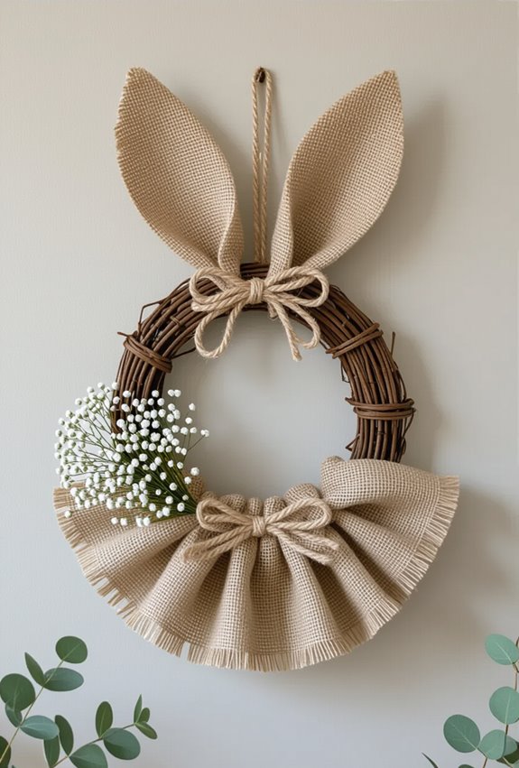 burlap bunny wreath tutorial