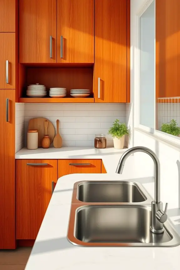 burnt orange kitchen accents