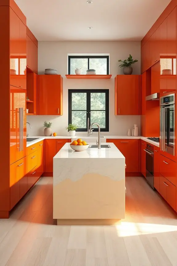 burnt orange kitchen elegance