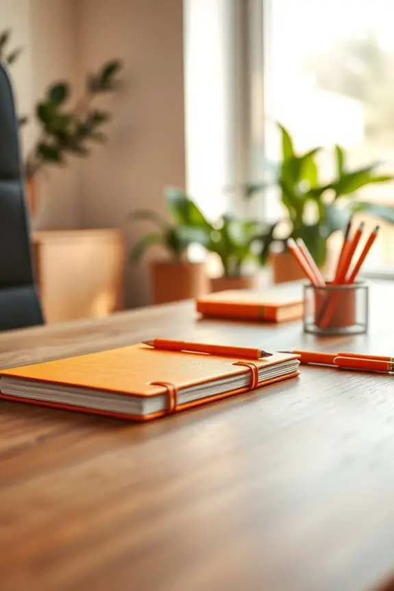 burnt orange office supplies