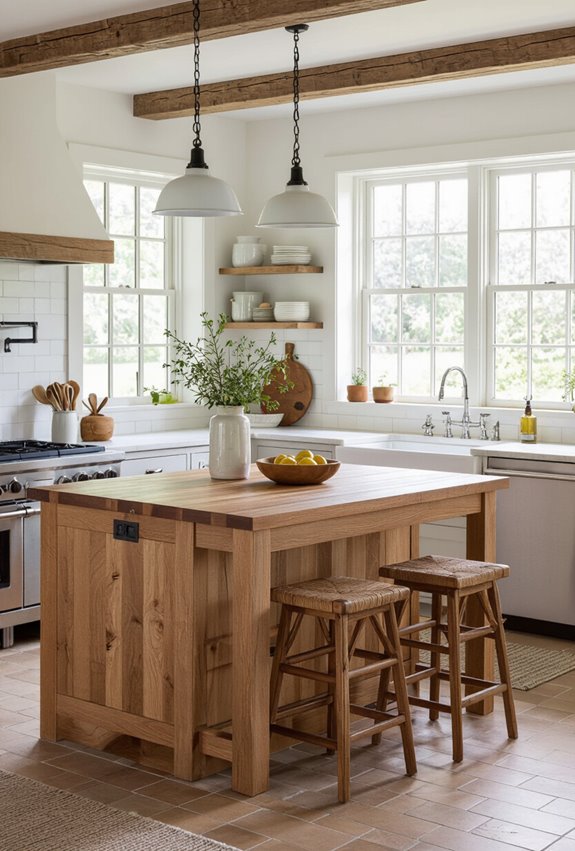 butcher block island seating