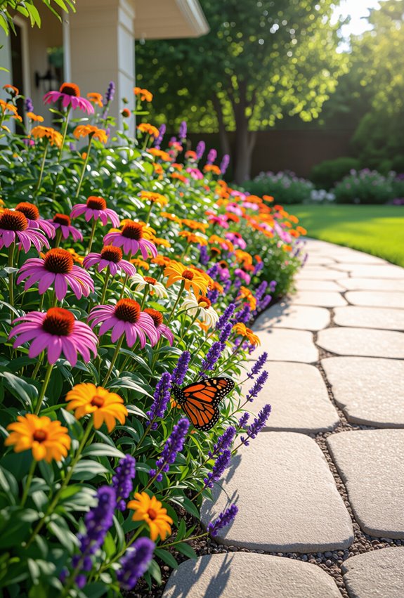 butterfly friendly flower bed
