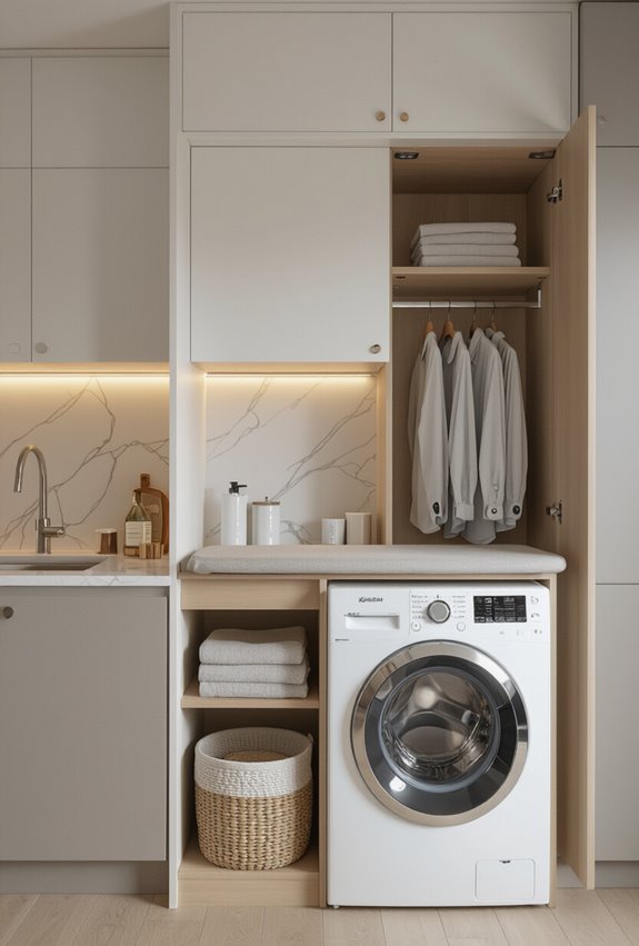 cabinet mounted foldaway ironing board