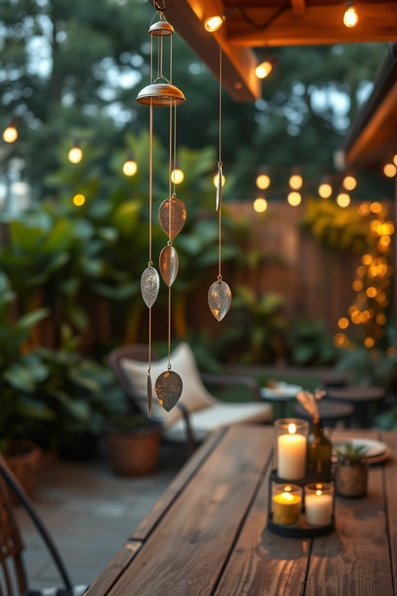 cafe lights and wind chimes