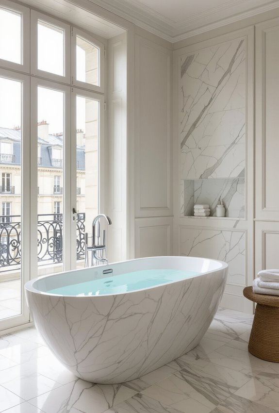 calacatta limestone brass warmth