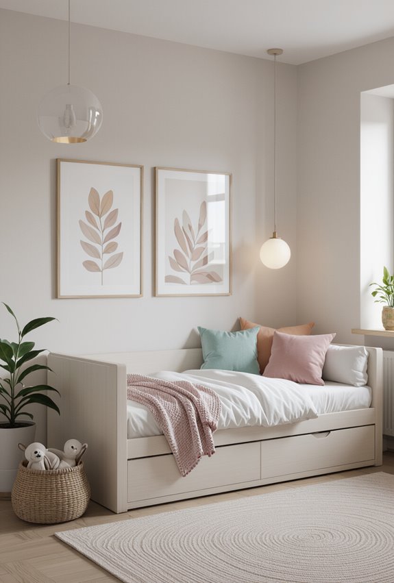 calm functional minimalist tween bedroom